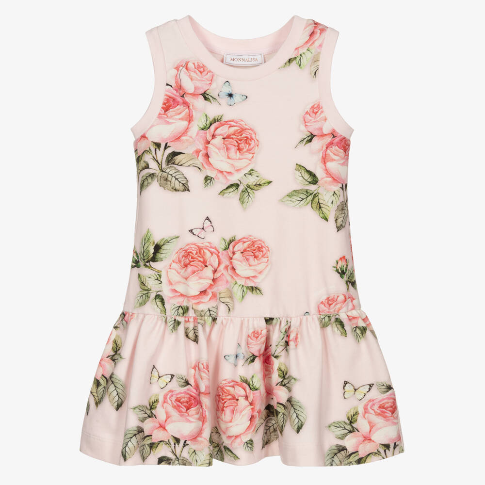 Monnalisa-Хлопковое платье Розовый Цветок для девочек | Childrensalon Outlet