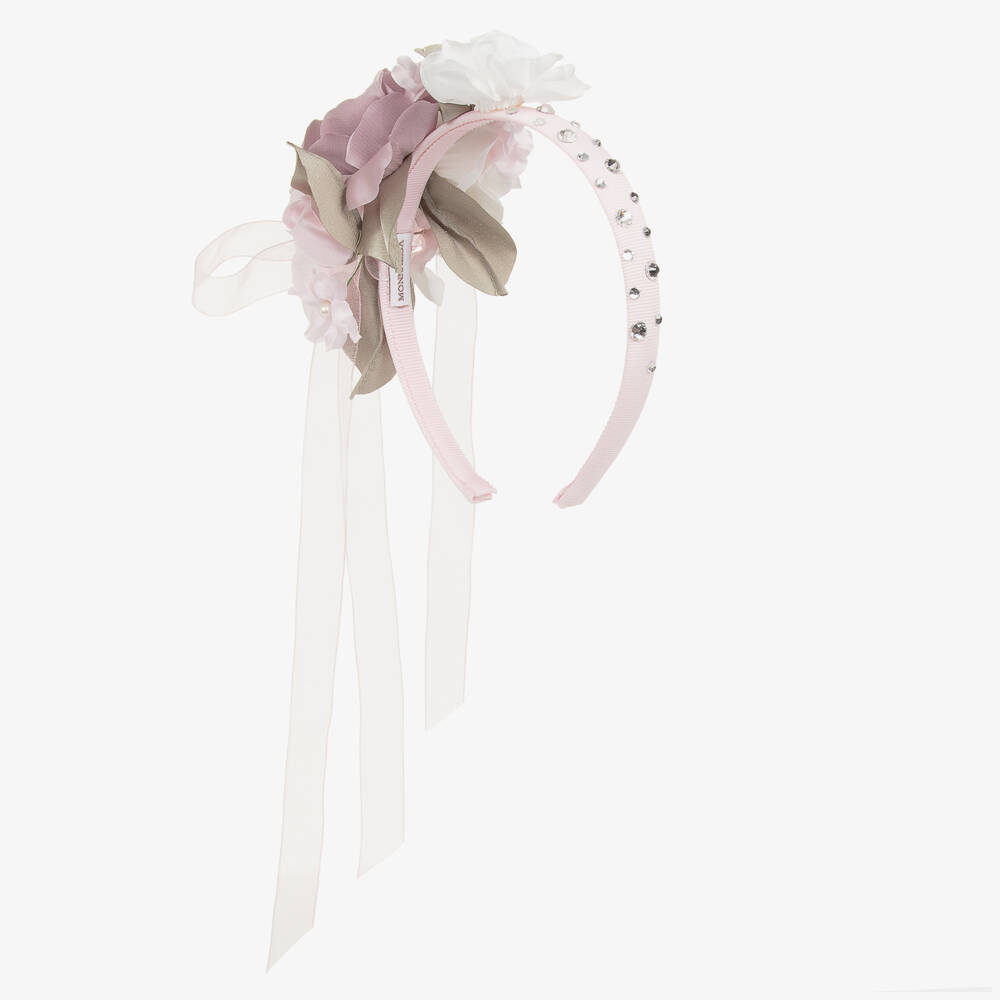 Monnalisa-Girls Rosy Blossom Headband | Childrensalon Outlet