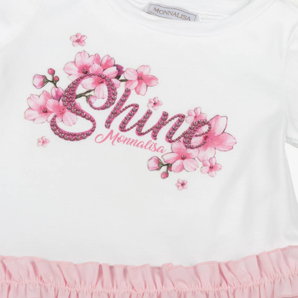 Monnalisa-طقم بناتي بنقشة زهرية وردية | Childrensalon Outlet