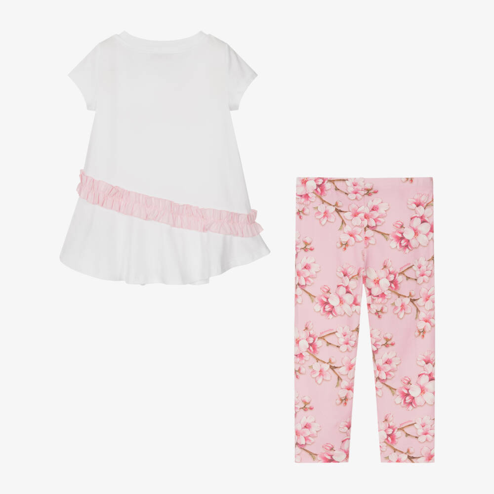 Monnalisa-طقم بناتي بنقشة زهرية وردية | Childrensalon Outlet