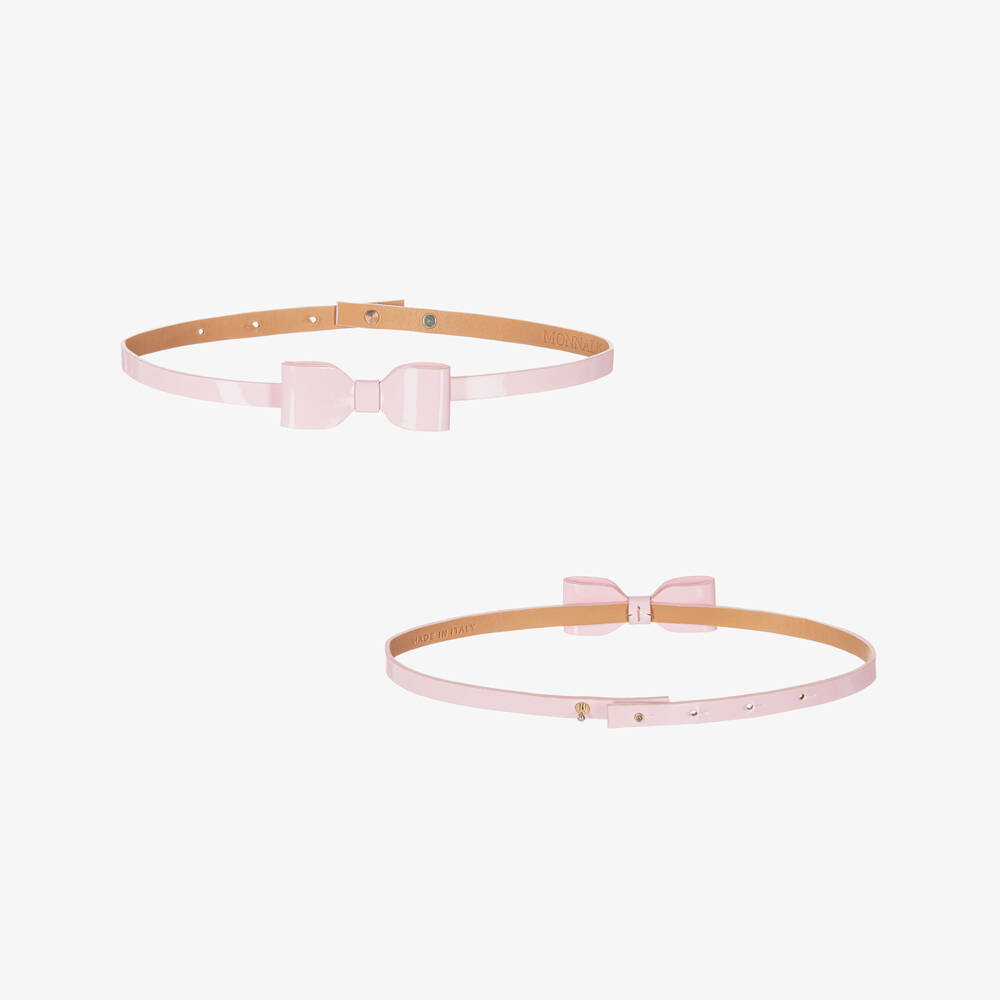 Monnalisa-Girls Rosy Stripe Cotton Frock | Childrensalon Outlet