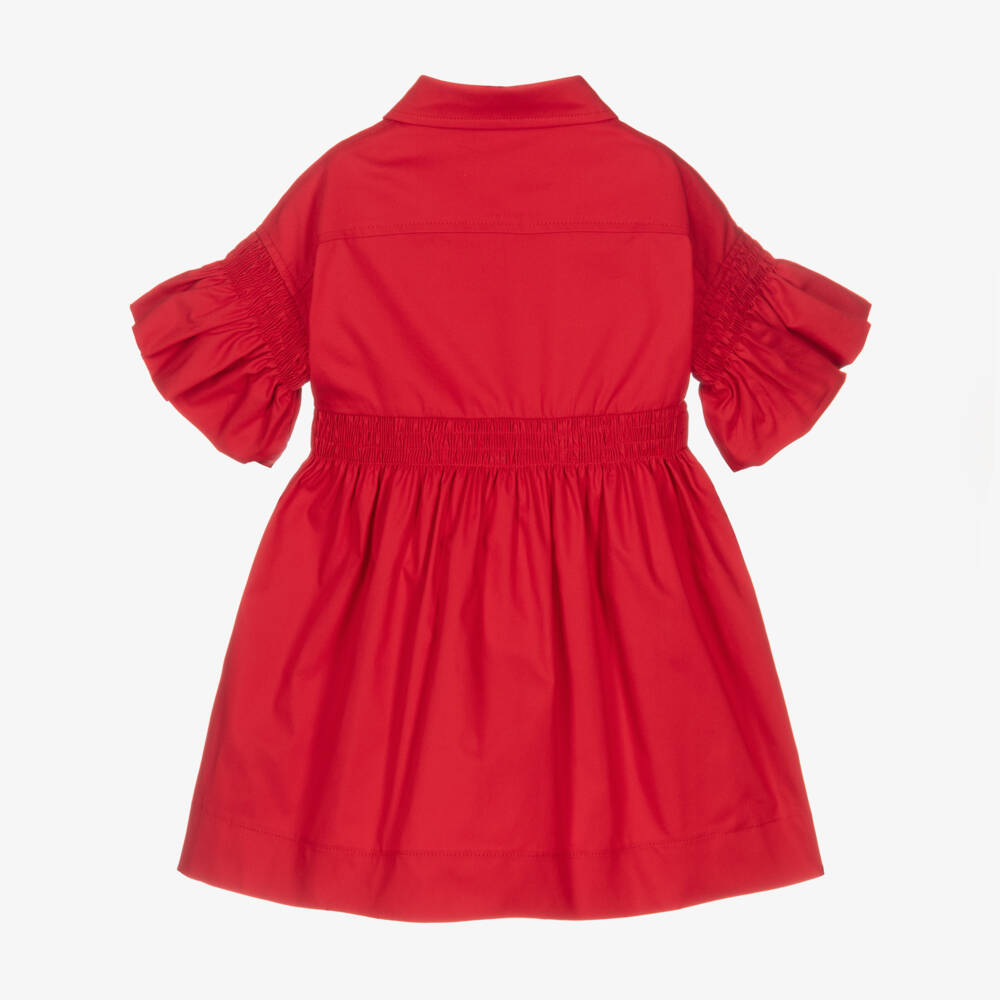 Monnalisa-Платье из рубинового твила для девочек | Childrensalon Outlet