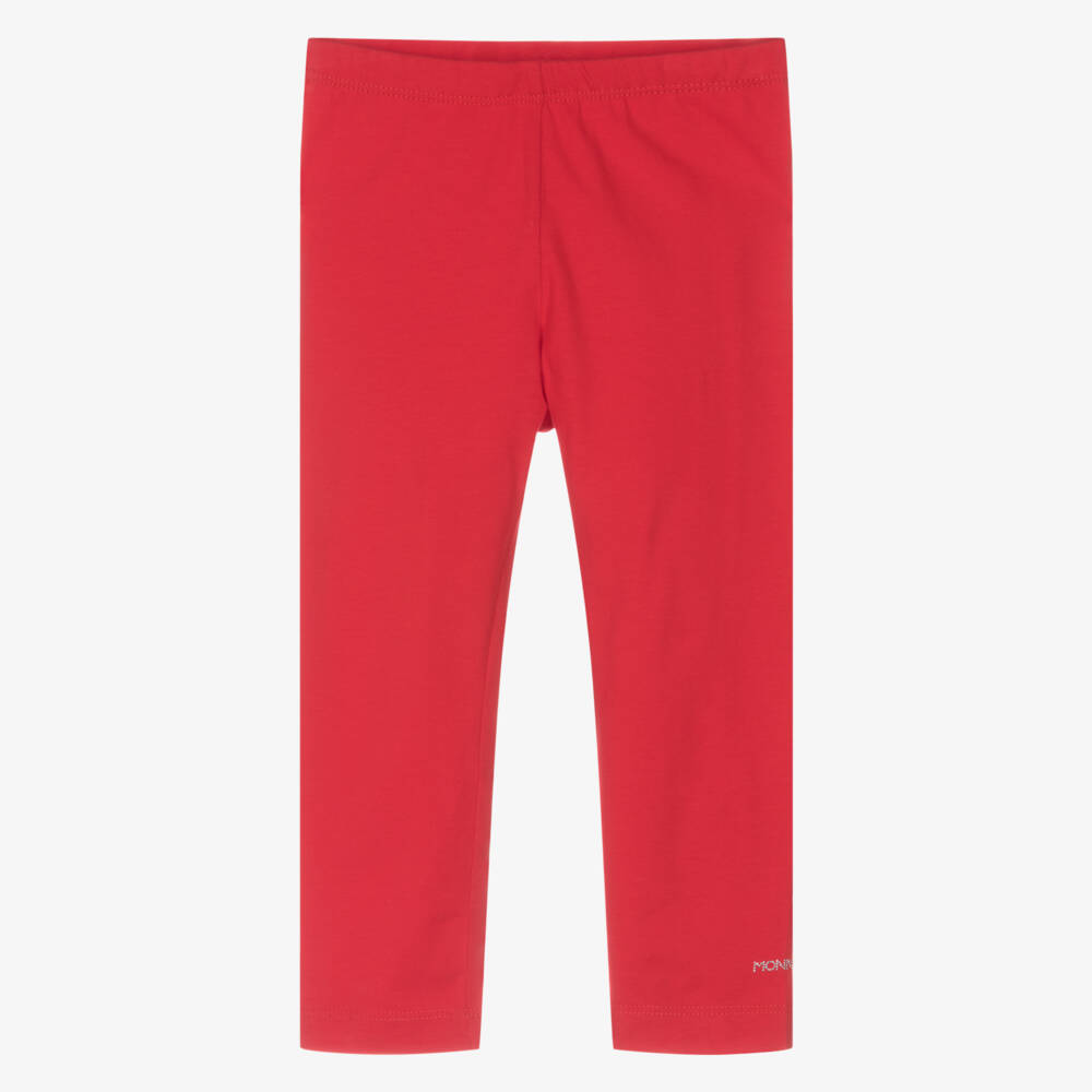 Monnalisa-Girls Scarlet Cotton Sparkle Leggings | Childrensalon Outlet