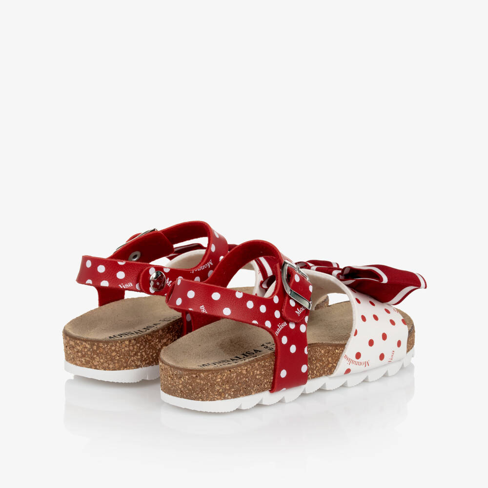 Monnalisa-Girls Scarlet Ribbon Sandals | Childrensalon Outlet
