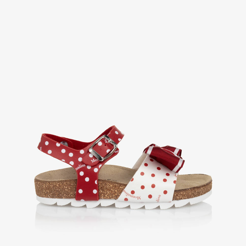 Monnalisa-Girls Scarlet Ribbon Sandals | Childrensalon Outlet