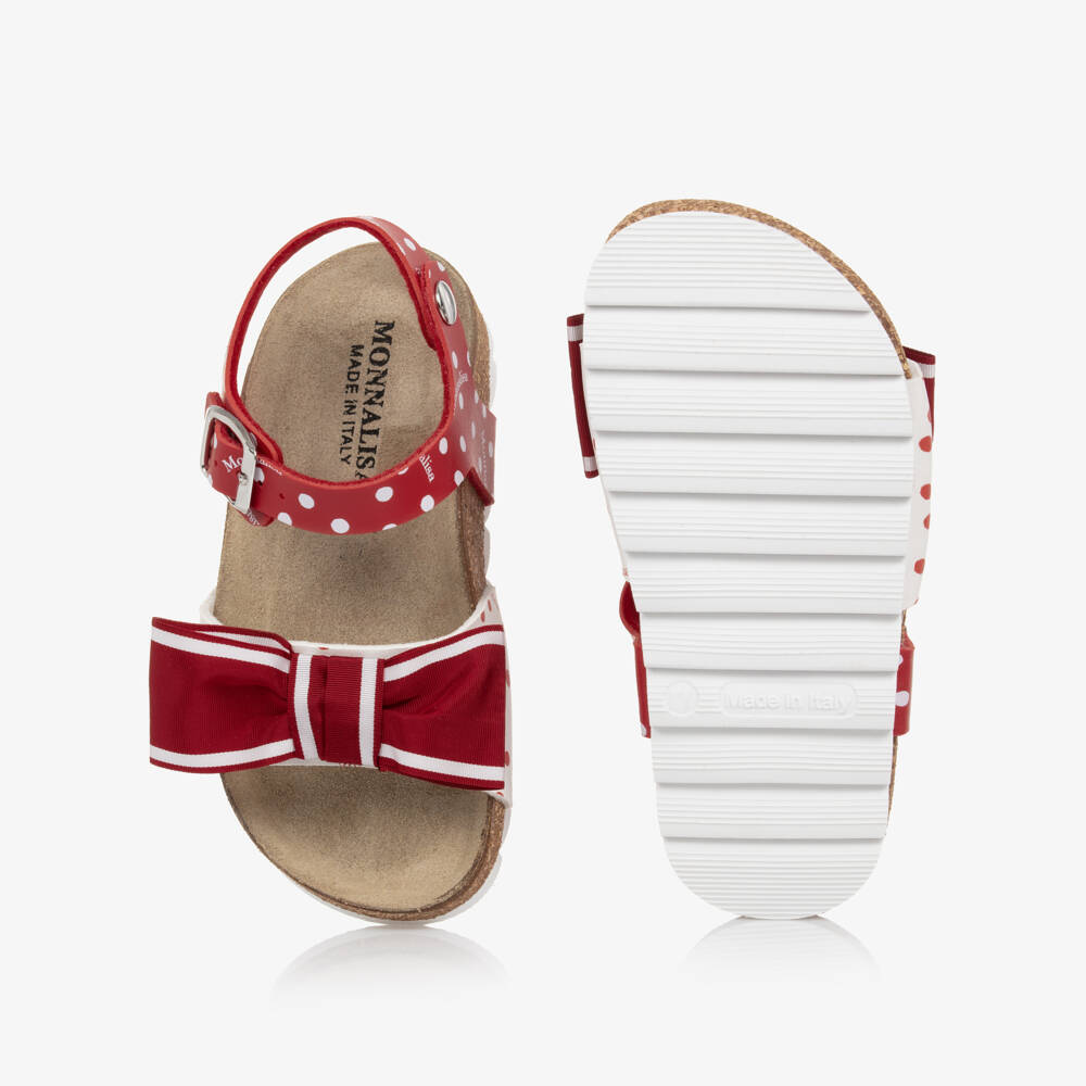 Monnalisa-Girls Scarlet Ribbon Sandals | Childrensalon Outlet