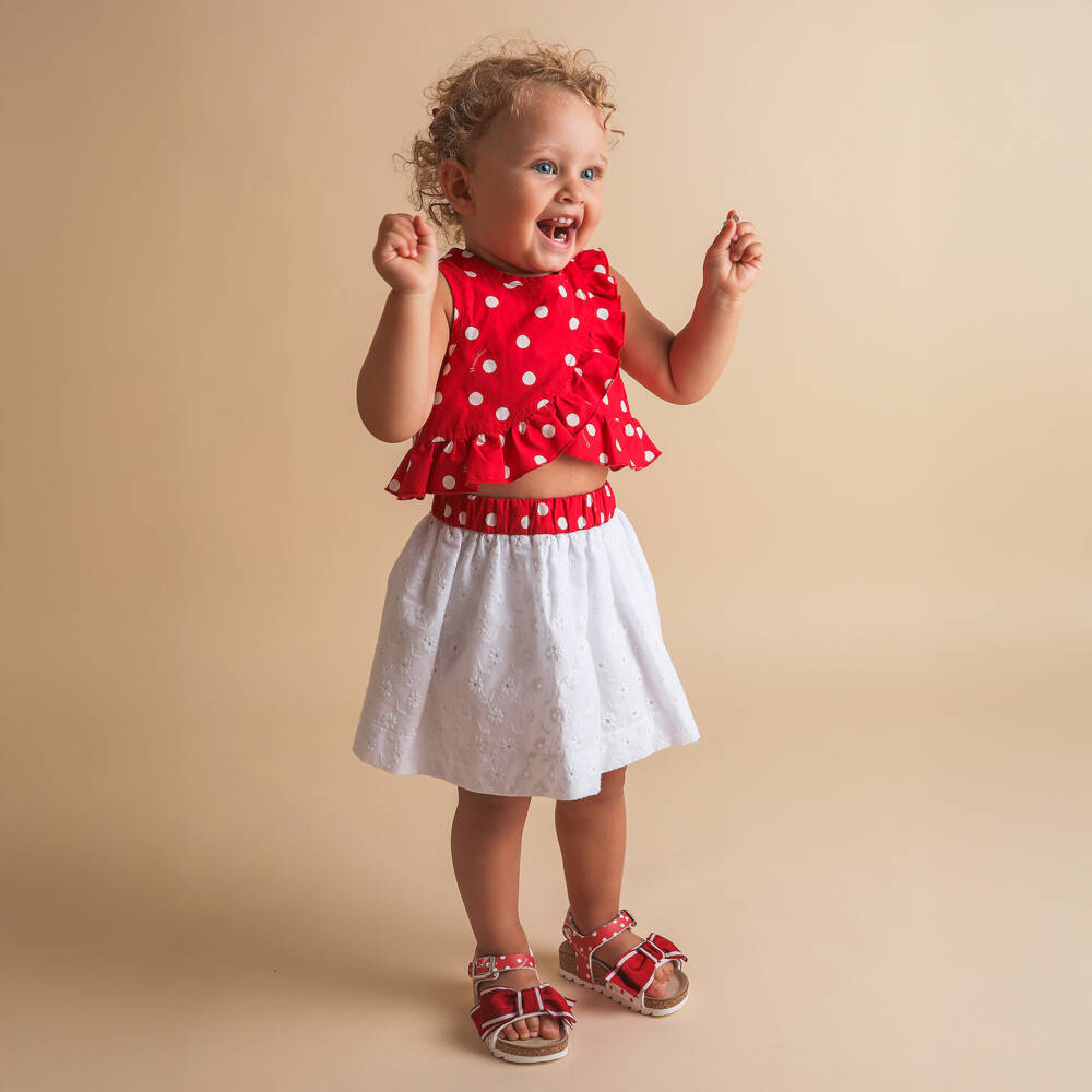 Monnalisa-Girls Scarlet Ribbon Sandals | Childrensalon Outlet
