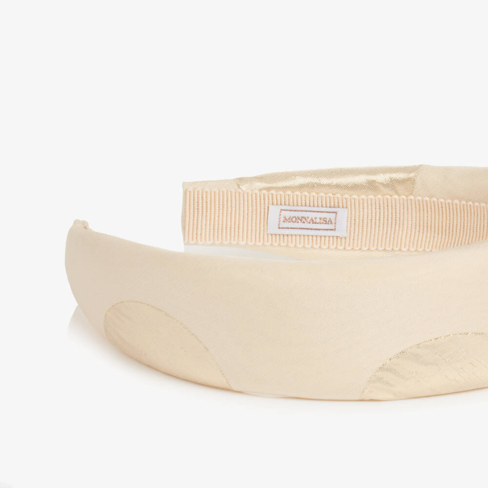 Monnalisa-Girls Shimmering Gold Dot Headband | Childrensalon Outlet