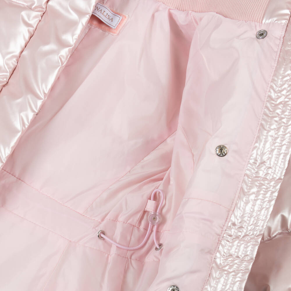 Monnalisa-Girls Shimmering Pink Puffer Coat | Childrensalon Outlet