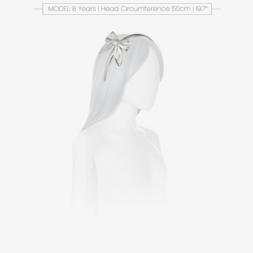 Monnalisa-Girls Shimmering Silver Hairband | Childrensalon Outlet
