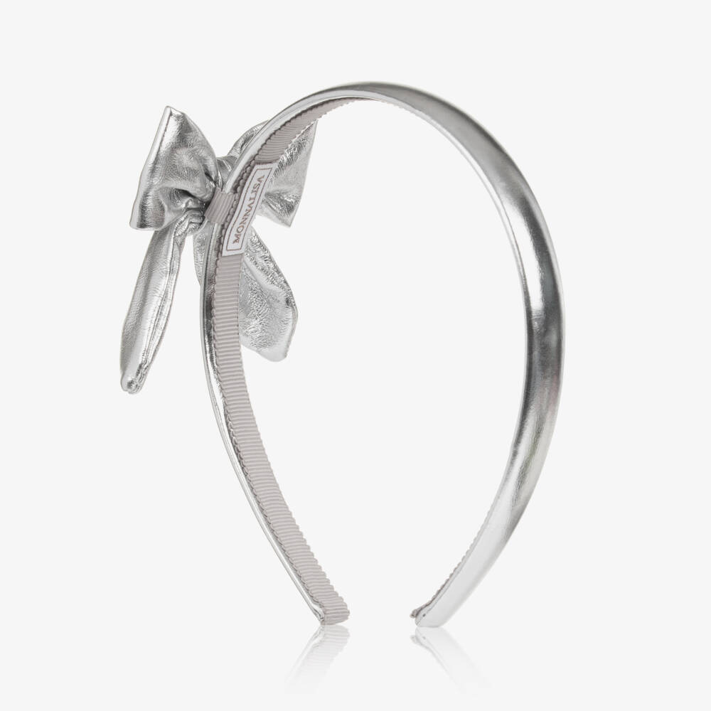 Monnalisa-Girls Shimmering Silver Hairband | Childrensalon Outlet
