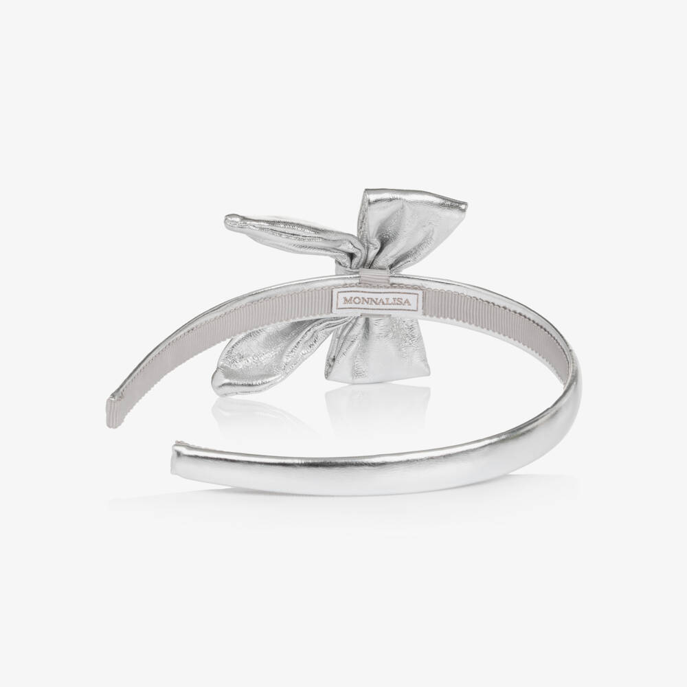 Monnalisa-Girls Shimmering Silver Hairband | Childrensalon Outlet