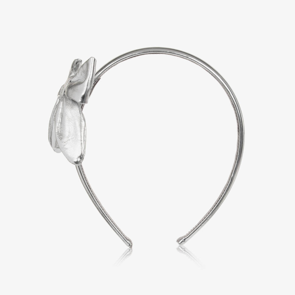 Monnalisa-Girls Shimmering Silver Hairband | Childrensalon Outlet