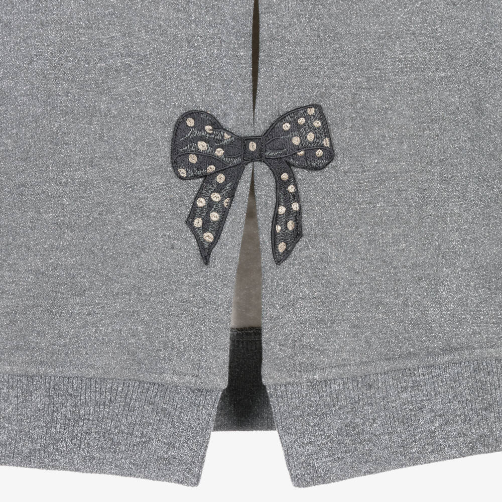 Monnalisa-هودي بطبعة ديزني براقة مزيج قطن لون رمادي للبنات | Childrensalon Outlet