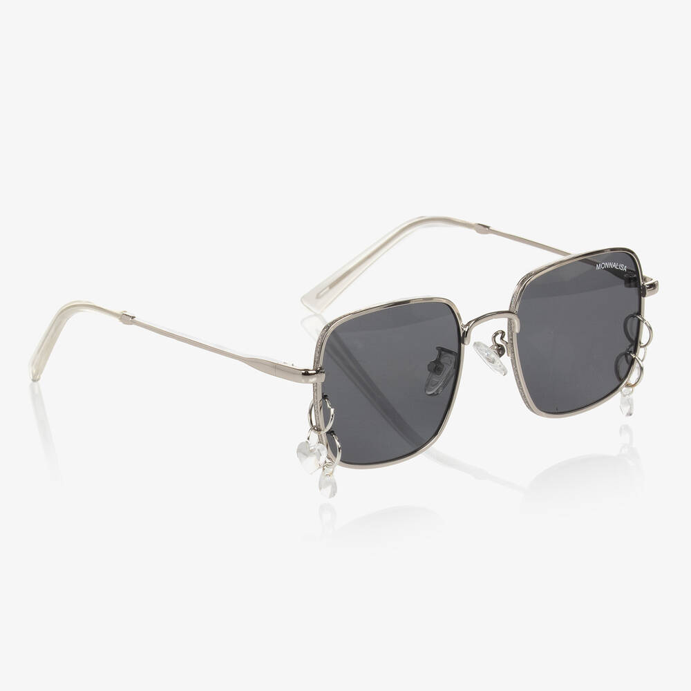 Monnalisa - Girls Silver Square Jewel Sunglasses | Childrensalon