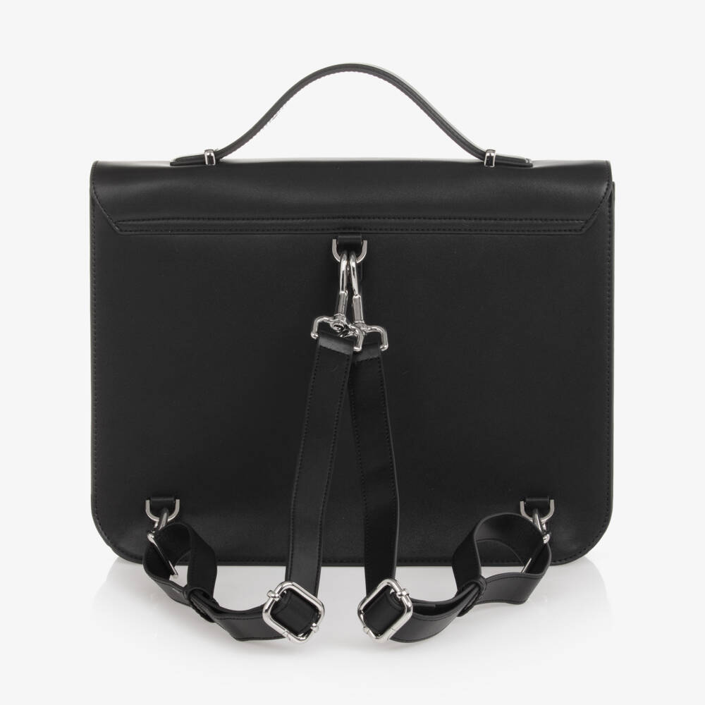 Monnalisa-Girls Sleek Black Leather Bag | Childrensalon Outlet