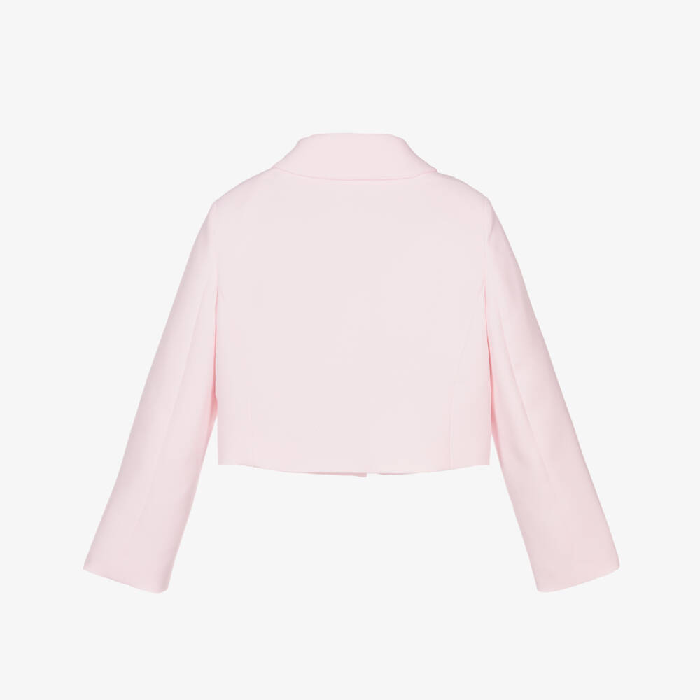 Monnalisa-Мягкий розовый пиджак для девочек | Childrensalon Outlet
