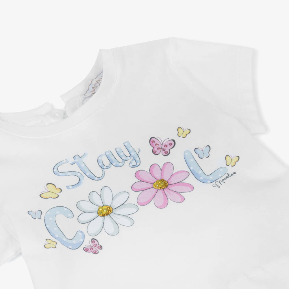 Monnalisa-Girls Soft Cotton Daisy Delight Tee | Childrensalon Outlet