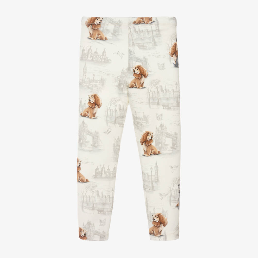 Monnalisa-Girls Soft Ivory Disney Leggings | Childrensalon Outlet