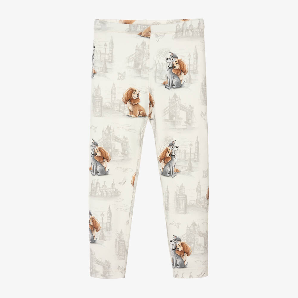 Monnalisa-Girls Soft Ivory Disney Leggings | Childrensalon Outlet