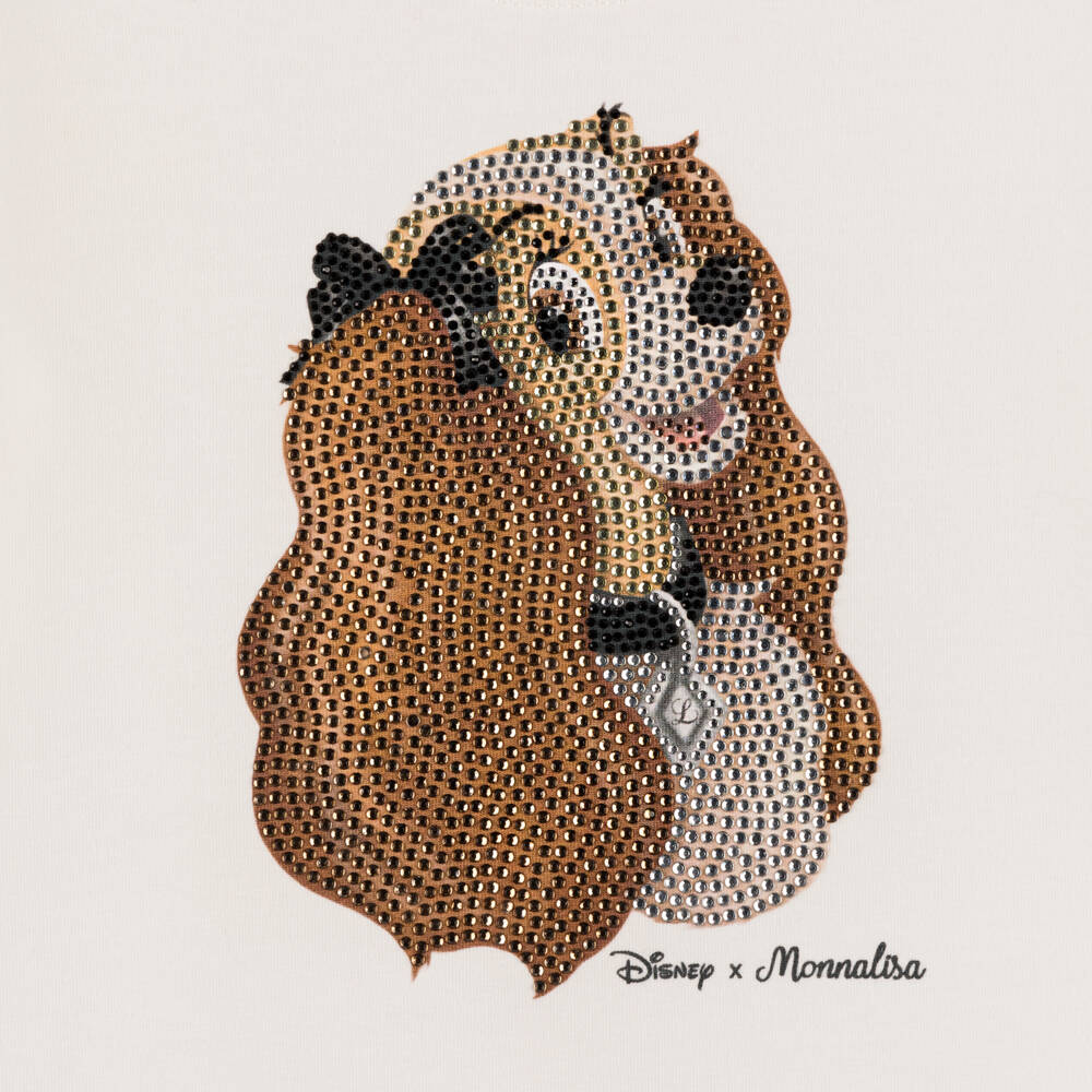 Monnalisa-Girls Soft Ivory Disney Tee | Childrensalon Outlet