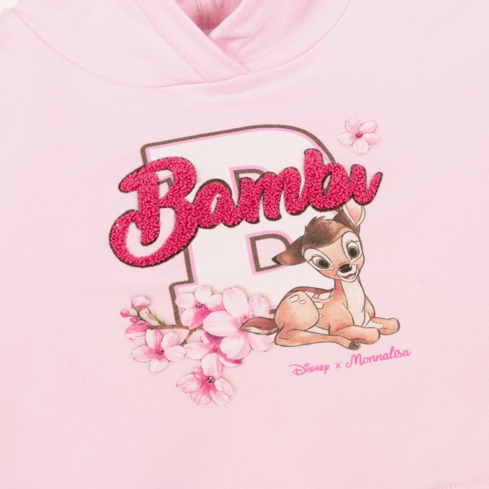 Monnalisa-Girls Soft Pink Bambi Hoodie | Childrensalon Outlet