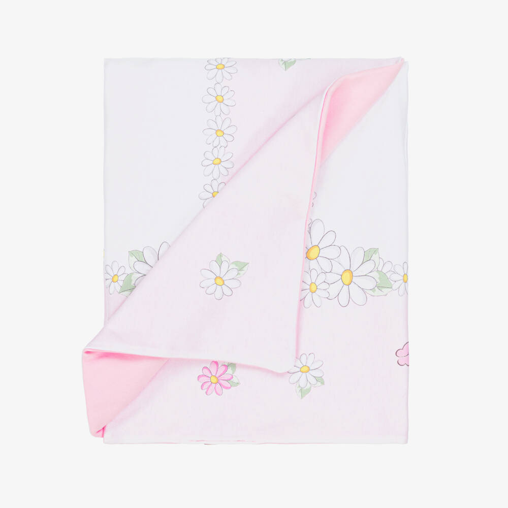 Monnalisa-Girls Soft Pink Daisy Coverlet | Childrensalon Outlet