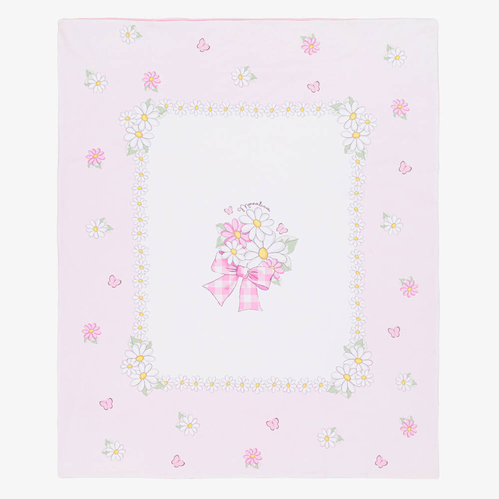 Monnalisa-Girls Soft Pink Daisy Coverlet | Childrensalon Outlet