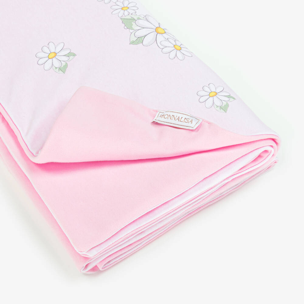 Monnalisa-Girls Soft Pink Daisy Coverlet | Childrensalon Outlet
