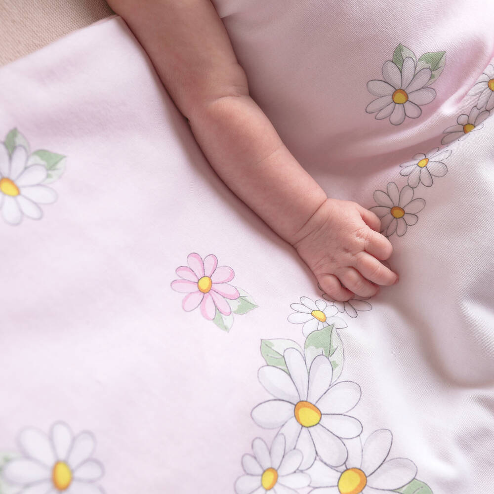 Monnalisa-Girls Soft Pink Daisy Coverlet | Childrensalon Outlet
