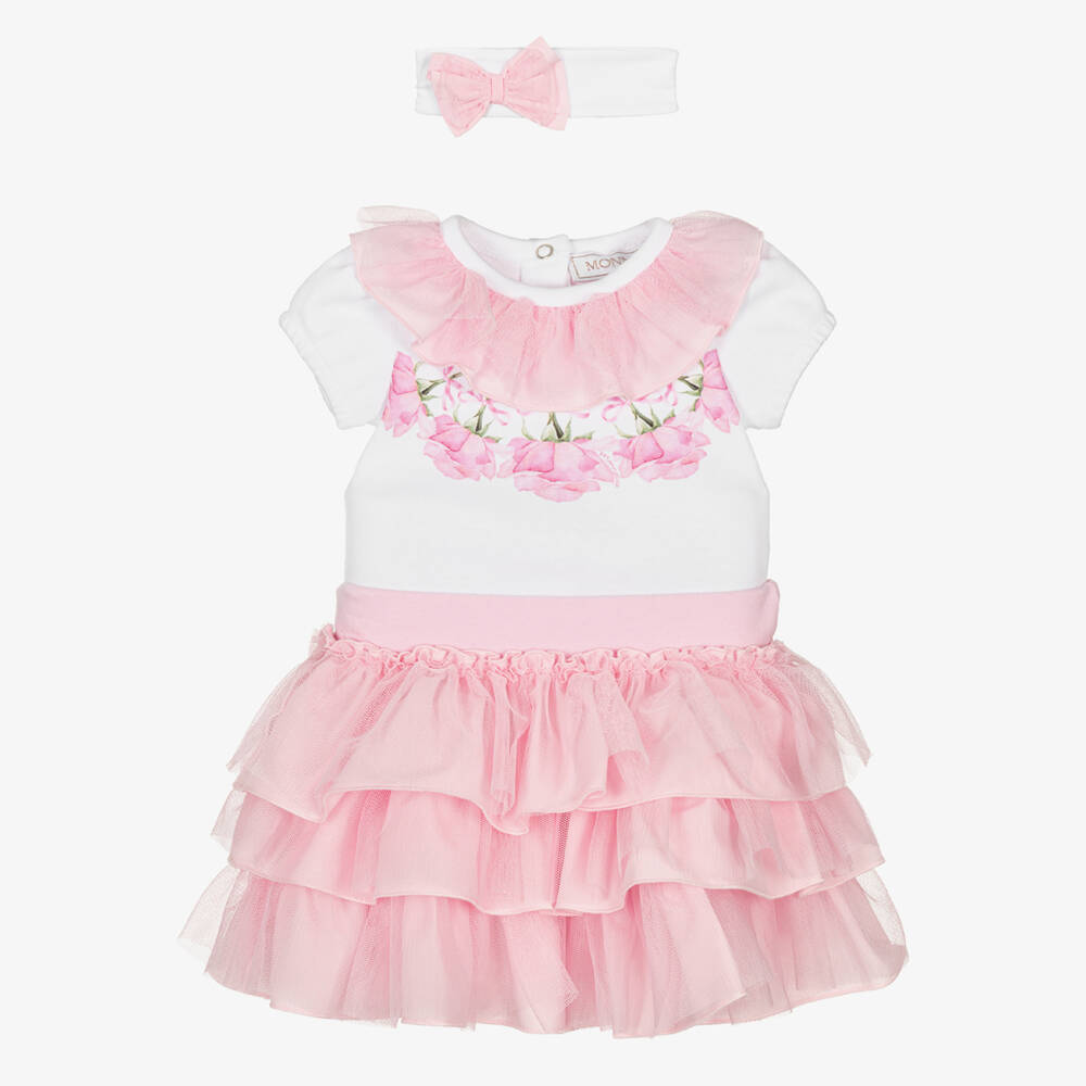 Monnalisa-Нежный розовый комплект из тюля для девочек | Childrensalon Outlet