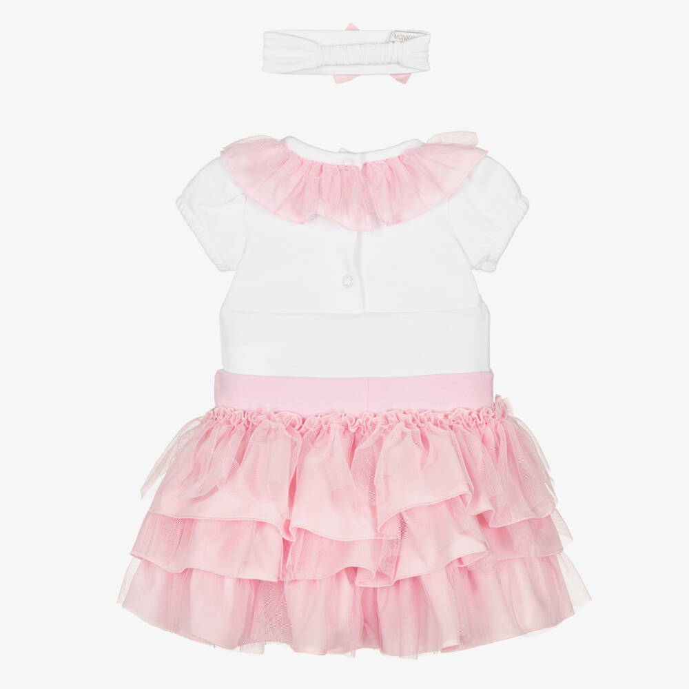 Monnalisa-Girls Soft Pink Tulle Ensemble | Childrensalon Outlet