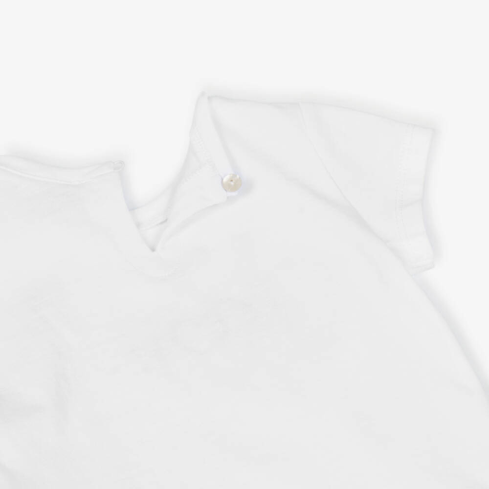 Monnalisa-Girls Soft White Bow-Heart Tee | Childrensalon Outlet