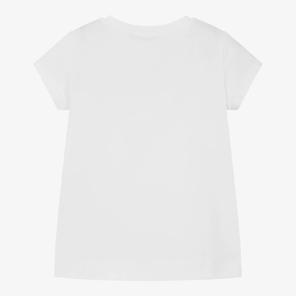 Monnalisa-Girls Soft White Floral Tee | Childrensalon Outlet