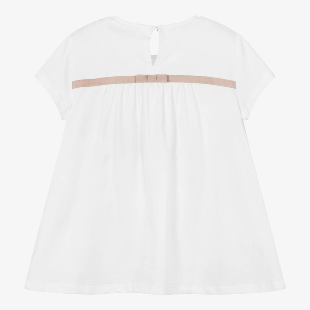 Monnalisa-Мягкий белый джерси топ для девочек | Childrensalon Outlet