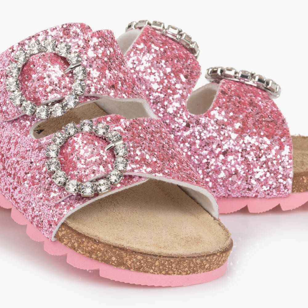 Monnalisa-صنادل بنات وردية براقة | Childrensalon Outlet