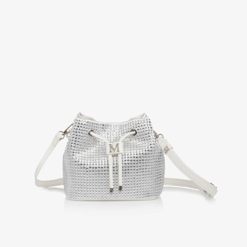 Monnalisa-Girls Sparkling Silver Satin Purse | Childrensalon Outlet