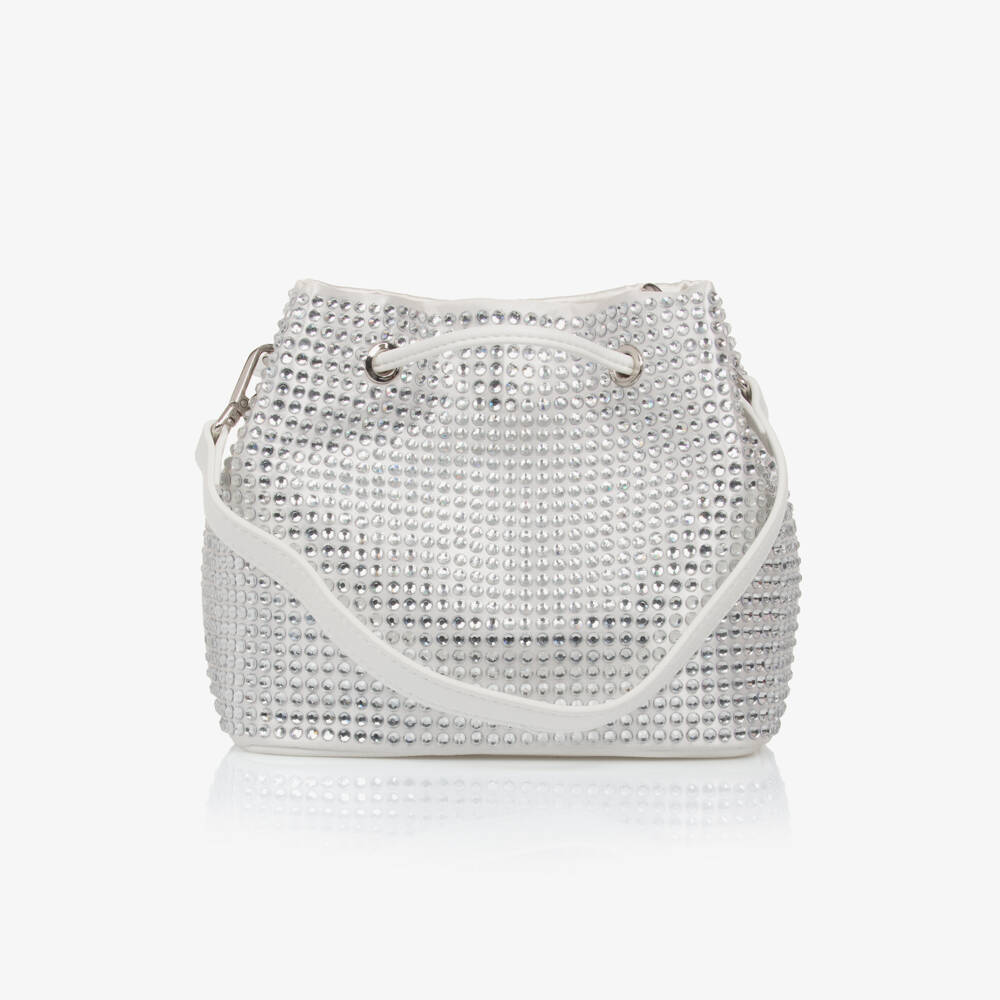 Monnalisa-Girls Sparkling Silver Satin Purse | Childrensalon Outlet