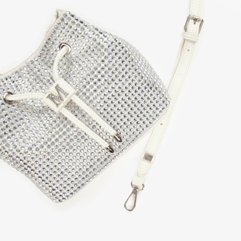 Monnalisa-Girls Sparkling Silver Satin Purse | Childrensalon Outlet