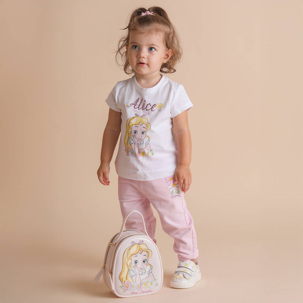 Monnalisa-Girls Sparkling White Disney Tee | Childrensalon Outlet