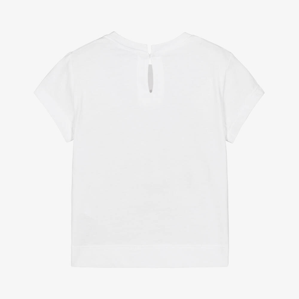 Monnalisa-Girls Sparkling White Disney Tee | Childrensalon Outlet