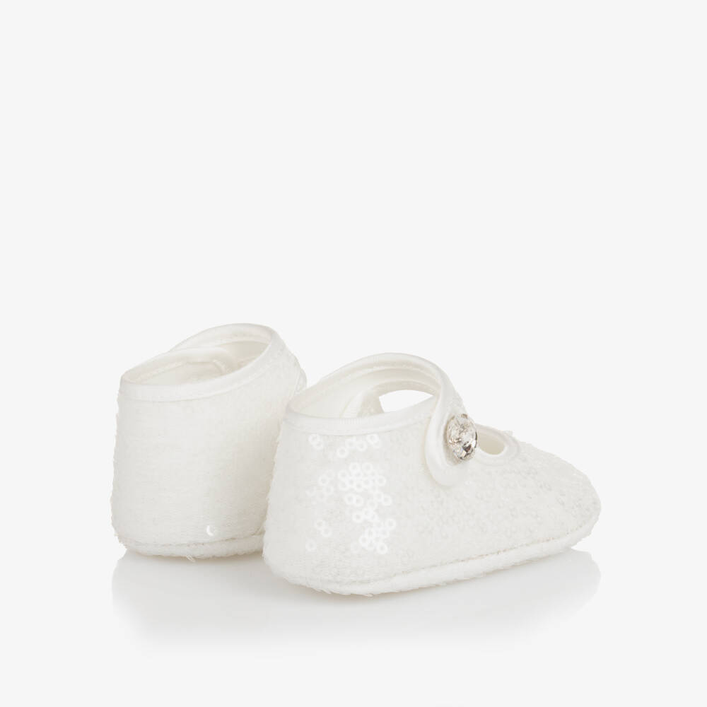 Monnalisa-Girls Sparkling White First Steps | Childrensalon Outlet