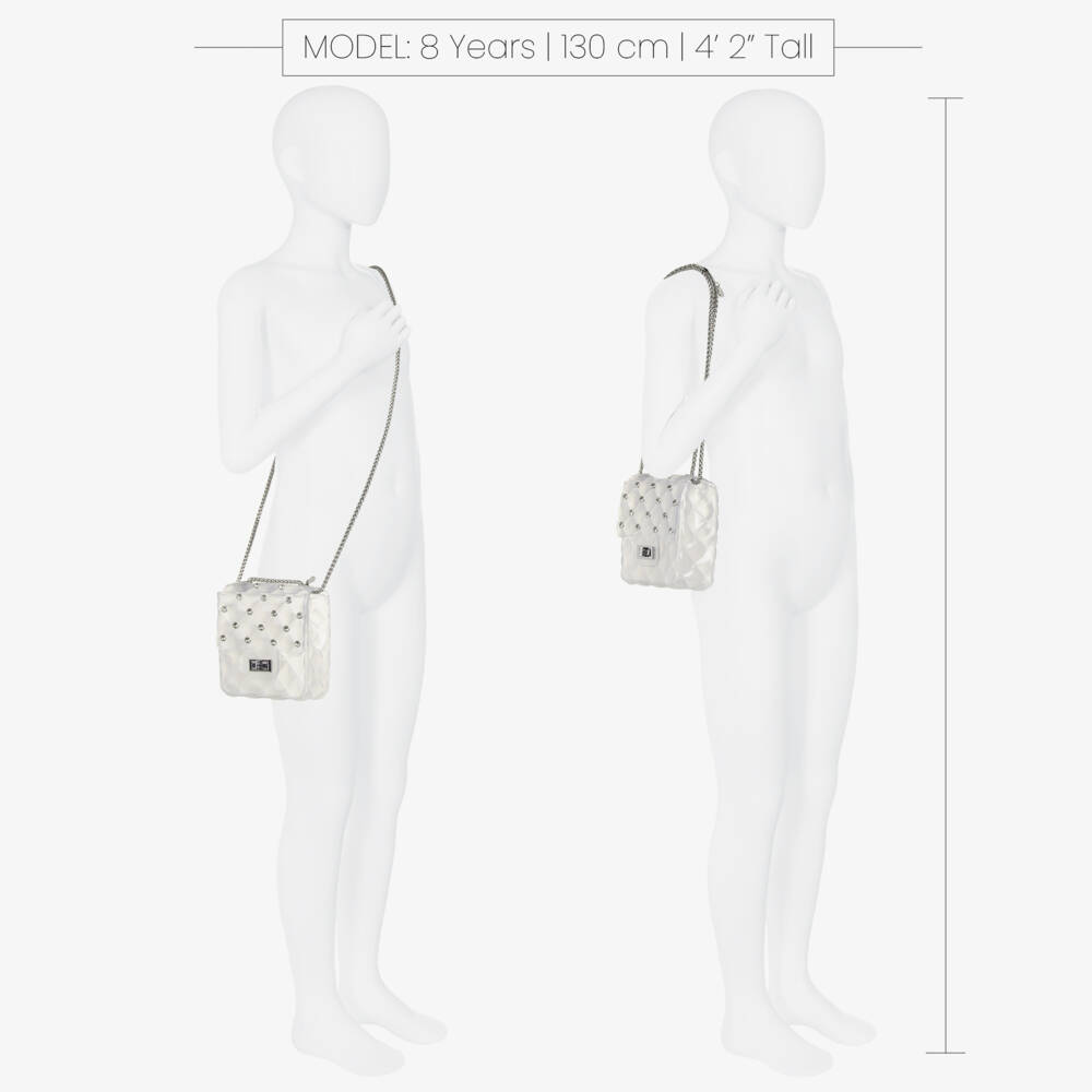 Monnalisa-Girls Sparkling White Jelly Purse | Childrensalon Outlet