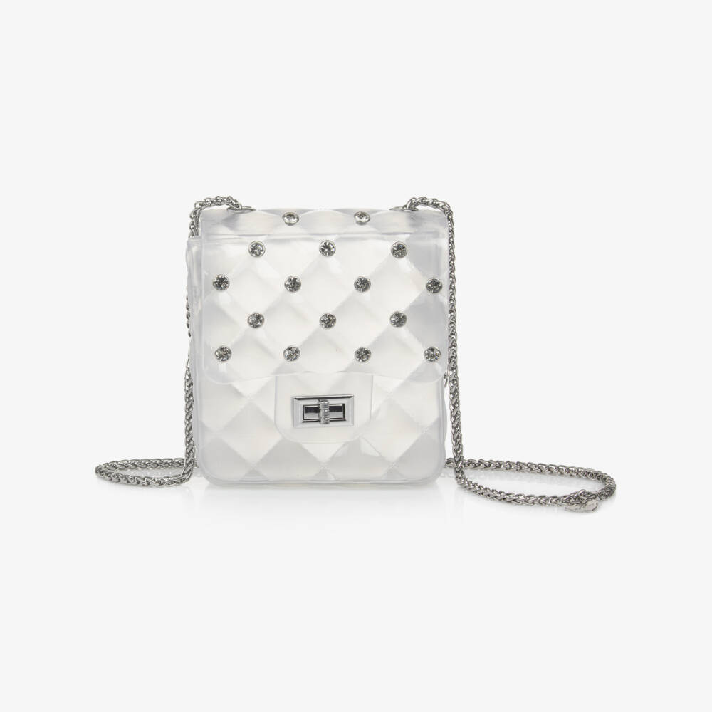 Monnalisa-Girls Sparkling White Jelly Purse | Childrensalon Outlet