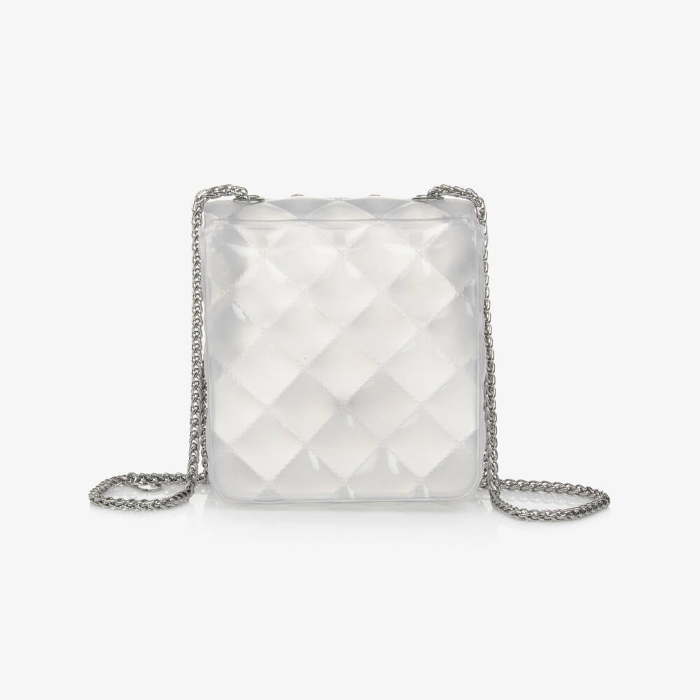 Monnalisa-Girls Sparkling White Jelly Purse | Childrensalon Outlet