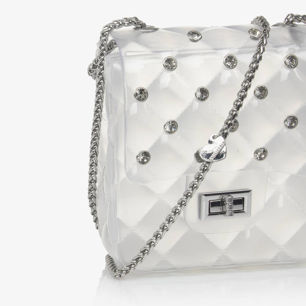 Monnalisa-Girls Sparkling White Jelly Purse | Childrensalon Outlet
