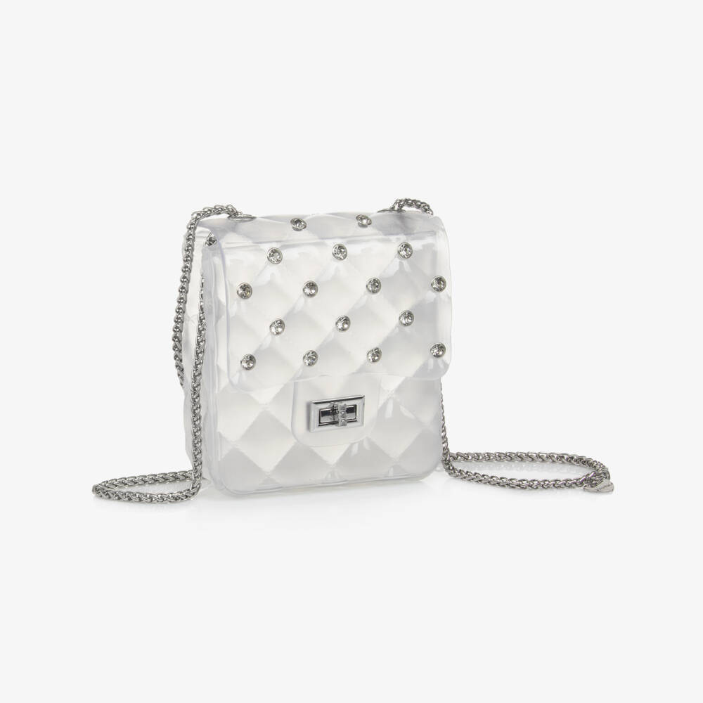 Monnalisa-Girls Sparkling White Jelly Purse | Childrensalon Outlet