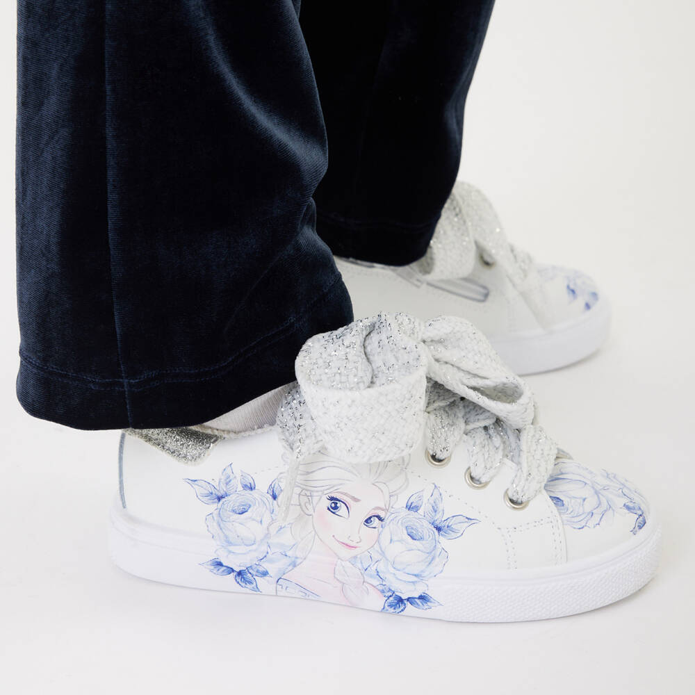 Monnalisa-Girls Sparkling White Leather Sneakers | Childrensalon Outlet