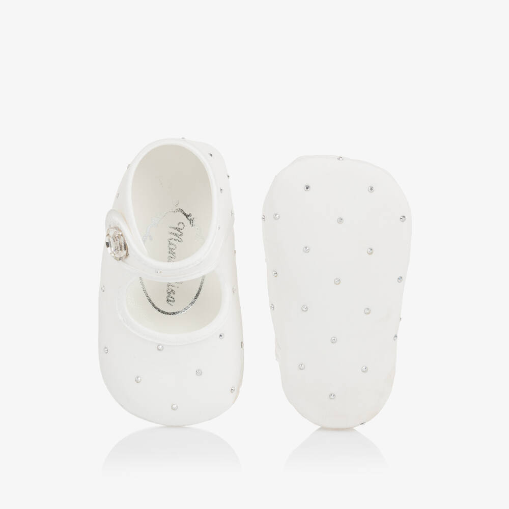 Monnalisa-Girls' Sparkling White Pre-Walkers | Childrensalon Outlet
