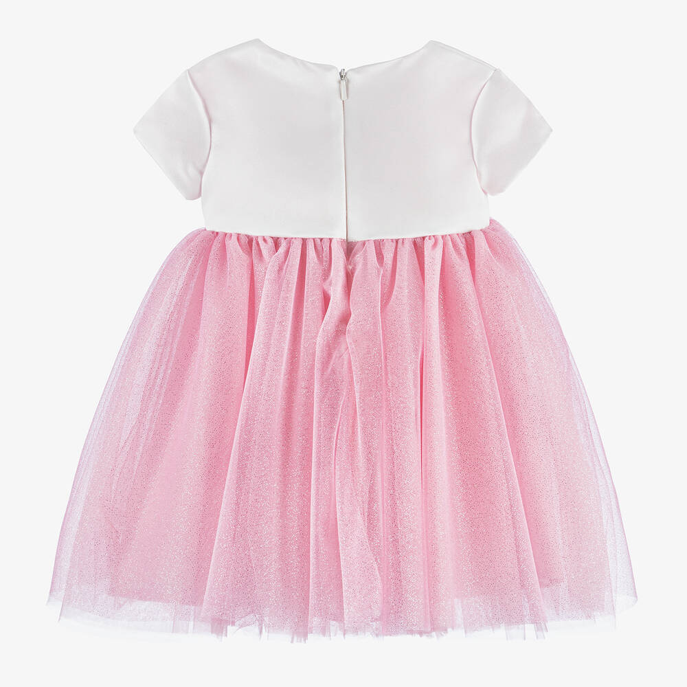 Monnalisa-Girls Sparkly Pink Tulle Dress | Childrensalon Outlet